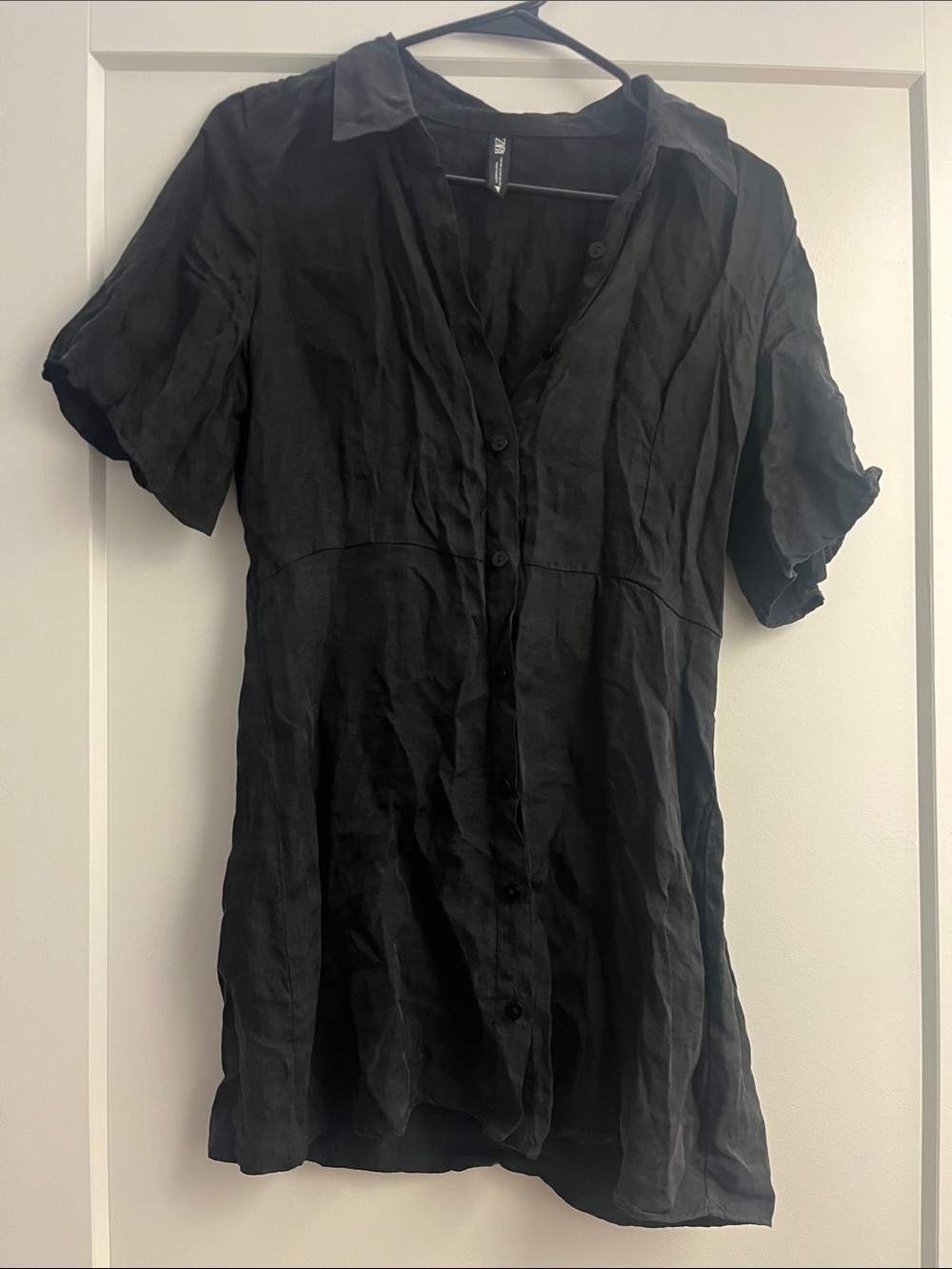 Zara Black Button Up Short Sleeve Top/ Dress